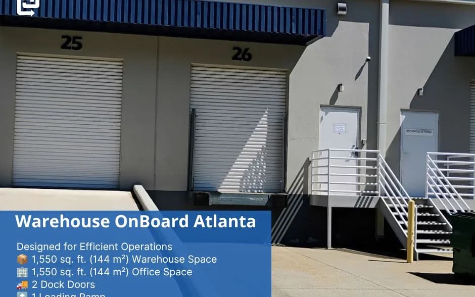 Dock doors 25 and 26 at the OnBoard Atlanta warehouse