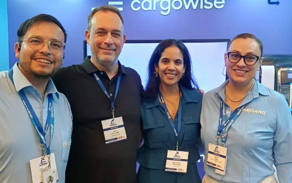 OnBoard Colombia representatives with other attendees at the CargoWise stand at FIC 2025