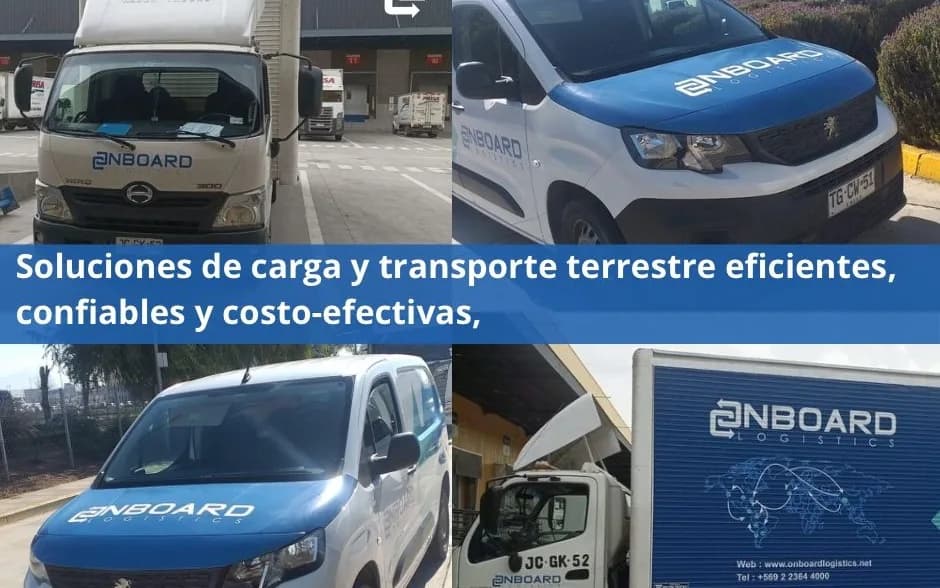 Trucks and vans branded with the OnBoard Logistics logo